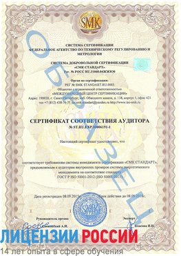 Образец сертификата соответствия аудитора №ST.RU.EXP.00006191-1 Бирск Сертификат ISO 50001